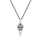 Gothic Style Alloy Pendant Necklaces for Men, Antique Silver, Raven Skull, 18.90 inch(48cm)