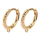 Brass Hoop Earrings Findings, Cadmium Free & Nickel Free & Lead Free, Real 18K Gold Plated, 14x13.5x2mm, Hole: 0.8mm, Pin: 0.9mm