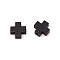 Wood Beads, for Jewelry Making, Cross, Black, 15x15x4.5mm, Hole: 2mm