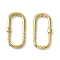 PVD Vacuum Plating 304 Stainless Steel Linking Rings, Oval Locking Carabiner Shape, Golden, 25x12x3mm, Inner Diameter: 7x21mm
