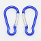 Aluminum Rock Climbing Carabiners, Key Clasps, Quick Links, Blue, 50x24x4mm