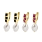 Rack Plating Brass Micro Pave Cubic Zirconia Hoop Earring, Cadmium Free & Lead Free, Long-Lasting Plated, with ABS Imitation Pearl, Real 18K Gold Plated, Oval, Mixed Color, 34x11mm