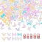 400Pcs 4 Styles Opaque & Transparent Resin Cabochons, with Glitter Powder, Bowknot & Butterfly, Mixed Color, 7~8x10~10.5x2~3mm, 100pcs/style