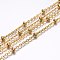 304 Stainless Steel Cable Chains, Satellite Chains, Decorative Chains, with Spool, Rondelle Beads, Soldered, Golden, 2.5x2x0.5mm, about 82.02 Feet(25m)/roll