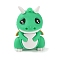 PVC Plastic Pendants, Dinosaur, Green, 49.5x32x25mm, Hole: 2mm