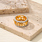 Elephant Hollow Out Alloy Crystal Rhinestone Finger Rings, Platinum & Golden, US Size 9(18.9mm)