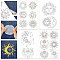 4 Sheets 11.6x8.2 Inch Stick and Stitch Embroidery Patterns, Non-woven Fabrics Water Soluble Embroidery Stabilizers, Sun, 297x210mmm