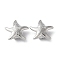 Brass Slide Charms, Cadmium Free & Nickel Free & Lead Free, Starfish, Real Platinum Plated, 12.5x14x5.5mm, Hole: 5.5x2mm