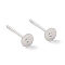 Ear Stud Posts, Lead Free and Cadmium Free, Brass Heads and Stainless Steel Pins, Platinum, Size: about 10mm long, 0.6mm thick, Head: about 4mm in diameter