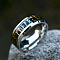 Stainless Steel  Words Finger Rings, Rune Words Odin Norse Viking Amulet Jewelry, Stainless Steel Color, US Size 7(17.3mm)