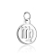 Non-Tarnish 304 Stainless Steel Charms, with Jump Rings, Polished, Flat Round with Constellation, Virgo, 13x11x1mm, Hole: 2.5mm
