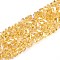 Electroplate Transparent Glass Beads Strands, Triangle, AB Color Plated, Faceted, Light Khaki, 3~3.5x4~4.5x4~4.5mm, Hole: 0.8mm, about 121~131pcs/strand, 14.37~15.35 inch(36.5~39cm)