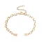 Brass Rectangle Link Chains Bracelet Making, with Jump Ring, Golden, 6-3/4 inch(17.2cm)