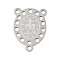304 Stainless Steel Chandelier Component Links, Miraculous Medal Virgin, Stainless Steel Color, 20x15x1mm, Hole: 1.6mm