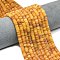Natural White Jade Beads Strands, Frosted, Disc Beads, Heishi Beads, Dyed, Orange, 6~6.5x1~1.5mm, Hole: 0.9mm, about 242~244pcsrand, 15.16~15.35 inch(38.5~39cm)