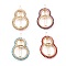 Alloy Hollow Geometric Seed Beads Hair Barrettes, Ponytail Holder Statement, with Hair Accessories for Women, Interlink Rings Shape, Mixed Color, 63x37.5x9mm, 4pcs/set