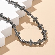 Немагнитные гематитовые бусины ожерелья для женщин и мужчин NJEW-R020-01