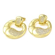 Серьги-гвоздики из латуни с двойной кукурузой и фианитами EJEW-G373-02G