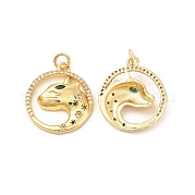 Латунные микро проложить кубического циркония подвески KK-H441-34G
