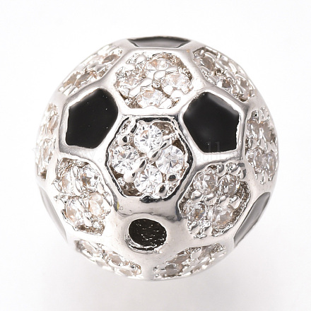 Латунные микро проложить кубического циркония бусы ZIRC-Q013-10mm-136P-1