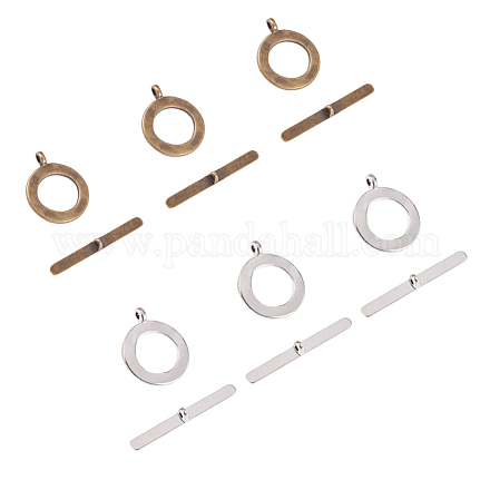 Застежки тоггл в тибетском стиле  TIBE-PH0004-84-1