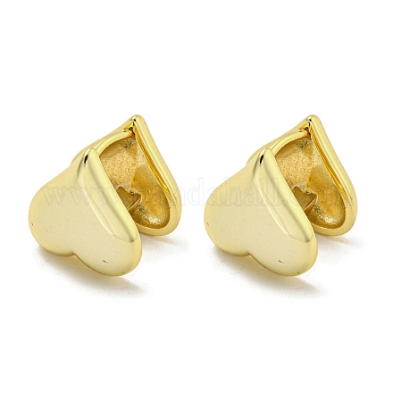 Серьги-кольца из латуни в форме сердца EJEW-L211-011L-G-1