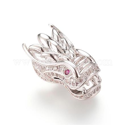 Латунные микро проложить кубического циркония бусы ZIRC-S053-YS017-3-1