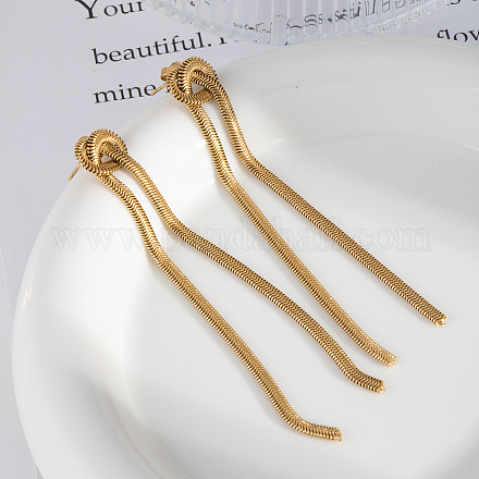 Серьги-гвоздики с кисточками из нержавеющей стали KT2898-1-1