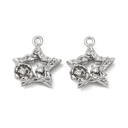 Латунные микропаве прозрачные кубические циркониевые подвески KK-H460-18P-1