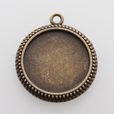 Старинные плоские круглые литые сеттинги подвеска кабошон X-PALLOY-N0088-62AB-NF-1