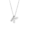 1pc Brass Chain with Alloy Letter Pendants Necklaces, Lead Free & Nickel Free & Cadmium Free, Platinum, Letter K, 17.99~18.23 inch(45.7~46.3cm), pendants: 20~22.5x13~23mm