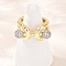 Brass Micro Pave Cubic Zirconia Adjustable Cuff Rings, Cadmium Free & Lead Free, Real 18K Gold Plated, 11.5mm, Inner Diameter: Adjustable
