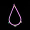 201 Stainless Steel Links, For Earring Making, Laser Cut, Teardrop, Rainbow Color, 47x30x1mm, Hole: 1.6mm