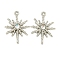 Alloy Pendants, with Acrylic Findings, Snowflake Charm, Platinum, 28.5x20.5x3.5mm, Hole: 2mm