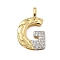Brass Micro Pave Cubic Zirconia Pendants, Cadmium Free & Nickel Free & Lead Free, Letter Charms, Real 18K Gold Plated, Letter G, 27.5x17x4mm, Hole: 5x2.5mm