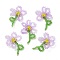Handmade Glass Beaded Woven Cabochons, for DIY Jewelry Making Crafts, with Brass Finding, Flower, Plum, 40~43x25~30x7~7.5mm