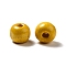 Natural Wood Beads, Rondelle, Lead Free, Dyed, Yellow, 8mm, Hole: 3mm, about 5600pcs/1000g