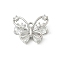 Brass Micro Pave Cubic Zirconia Pendants, Cadmium Free & Nickel Free & Lead Free, Butterfly Charms, Platinum, 9.5x15x5mm, Hole: 1.4mm