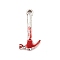 Alloy Enamel Pendants, Hammer Charm, Platinum, 25x12x2.5mm, Hole: 2mm