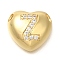 Rack Plating Brass Micro Pave Cubic Zirconia Pendants, Cadmium Free & Lead Free, Heart with Letter A~Z Charms, Real 18K Gold Plated, Letter Z, 14.5x16x6mm, Hole: 3mm