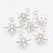 Brass Cubic Zirconia Charms, Star, Nickel Free, Real Platinum Plated, 10.5x8.5x2mm, Hole: 1mm