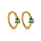 Simple S925 Sterling Silver Twisted Teardrop Hoop Earrings, Geometric Design, Golden, 13x3mm