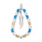 Bohemia Style Glass Seed Beaded Teardrop with Feather Pendants, with Stainless Steel Color 304 Stainless Steel Findings, Deep Sky Blue, 52x29x2mm, Hole: 1.2mm