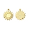 304 Stainless Steel Pendant Cabochon Settings, Sun, Real 14K Gold Plated, Tray: 6mm, 18.5x16x1.2mm, Hole: 1.6mm