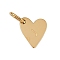 304 Stainless Steel Charms, with Jump Rings, Heart with Letter Charms, Golden, Letter J, 10x8.5x1.5mm, Hole: 4x2.5mm