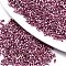 11/0 Grade A Glass Seed Beads, Cylinder, Uniform Seed Bead Size, Metallic Colours, Flamingo, 1.5x1mm, Hole: 0.5mm, about 20000pcs/bag