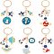 OLYCRAFT 6 Pcs Alloy Enamel Keychains Spaceman Rocket Key Chain Astronaut Star Pattern Key Ring Pendants for Purse with Rectangle Velvet Pouches for Women Men Car Purse Bag - 6 Styles