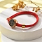 Constellation Nylon Cords Multi-strand Bracelets, Double Chain Jewelry for Women Men, with Golden Brass Findings & Enamel Charm, Red, Gemini, 8 inch(20.3cm)
