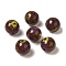 Handmade Lampwork Beads, Round, Coconut Brown, 15.5~16mm, Hole: 3mm