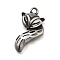 Retro 304 Stainless Steel Pendants, Animal Charms, Antique Silver, Fox, 23x12x3.5mm, Hole: 2mm